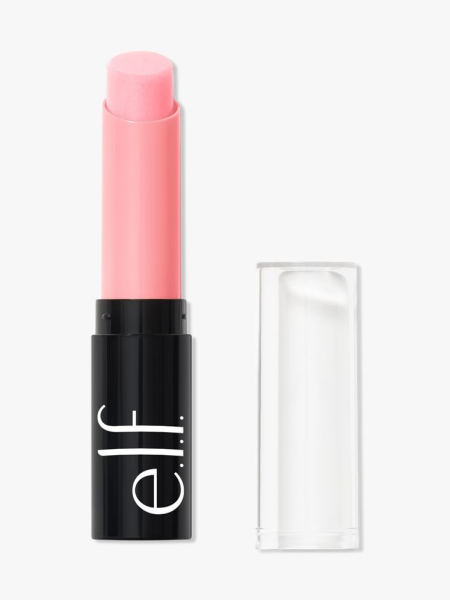 e.l.f. Cosmetics Lip Exfoliator pink tube of lip scrub on light gray background