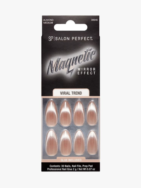 Salon Perfect Artificial Press-On Nails in branded component on a light gray background