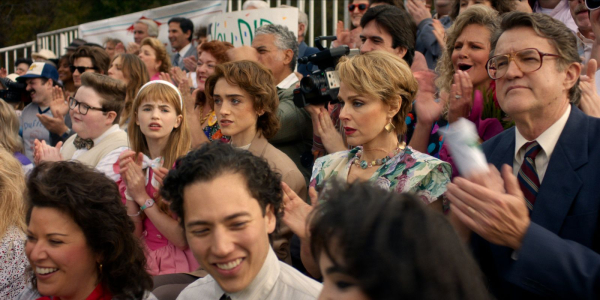 Jake Connelly as Derek Turnbow Nell Fisher as Holly Wheeler Natalia Dyer as Nancy Wheeler Cara Buono as Karen Wheeler...